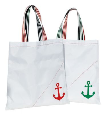 C4S, Einkaufstaschen Maritime Shopping Bag, Rot-Grün