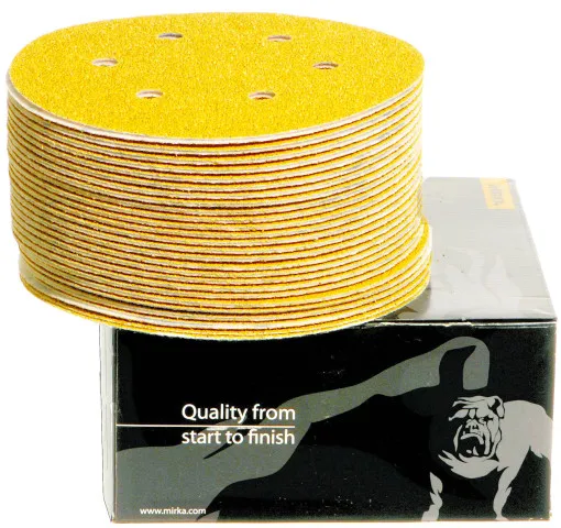 Mirka, roues d'or Velcro P40 150mm 7 trous