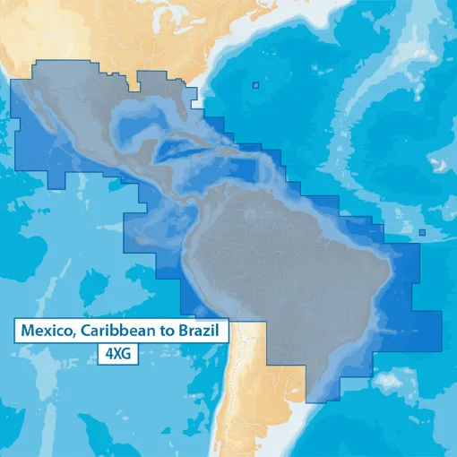 Navionics, vector map + 4 Mexico, Caribbean to Brazil