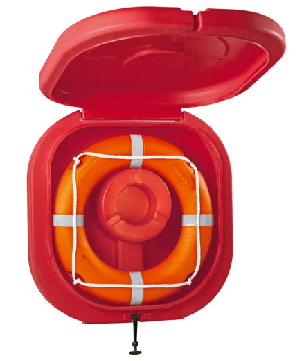 Lindemann, lifebuoy container with flap, orange