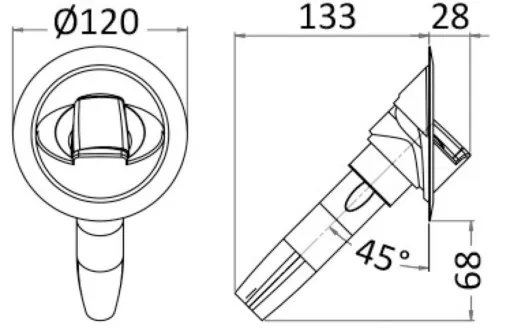 Osculati, Saturn Designer- Heckdusche mit Mischbatterie
