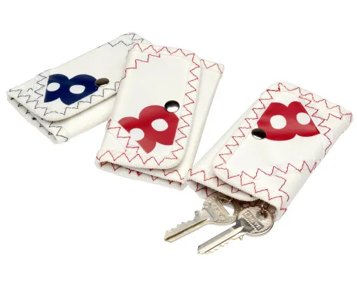 C4S, llavero Key Wallet, Azul marino / Rojo