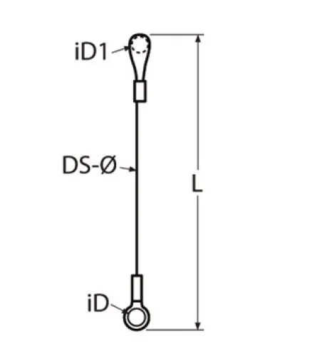 L`Ocean, cuerda de seguridad 145 mm acero inoxidable revestido INOX A2