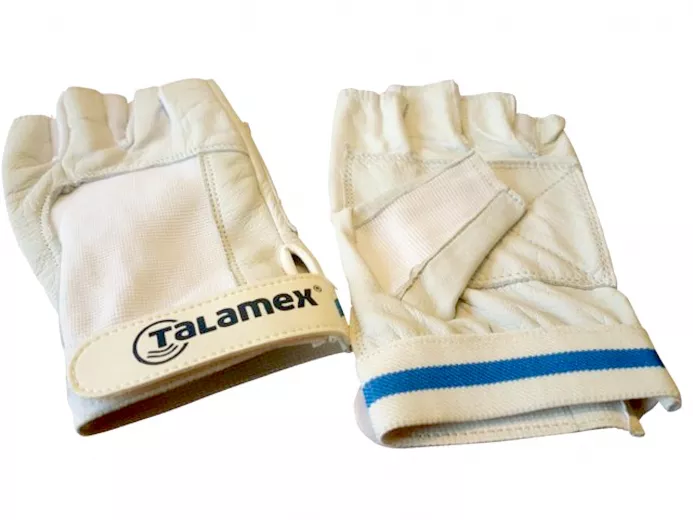 Talamex, sailing glove leather short finger, white