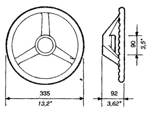 Ultraflex, Motorboot- Steuerrad V33