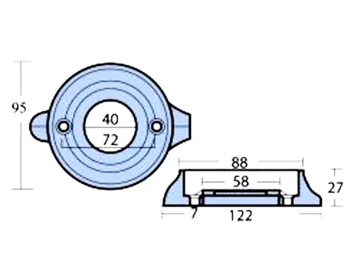 Volvo Penta, Ringanode Z-Antrieb 120S unteres Getriebe, Magnesium