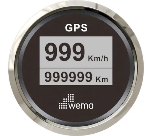 Wema, GPS boat speedometer silver, 52mm